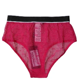 Fuchsia Tulle Nylon Mid Waist Panty Underwear