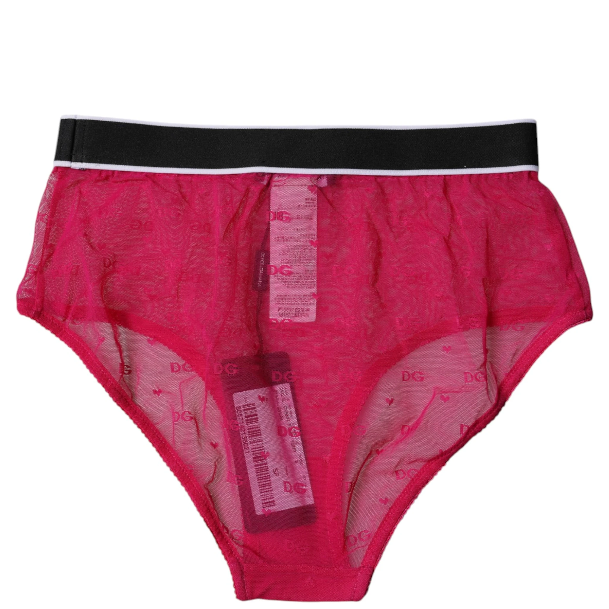 Fuchsia Tulle Nylon Mid Waist Panty Underwear