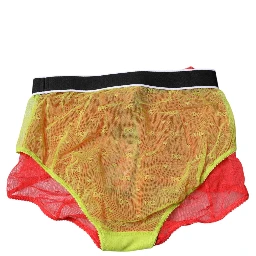 Red Yellow Tulle Mid Waist Panty Underwear