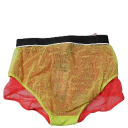 Red Yellow Tulle Mid Waist Panty Underwear