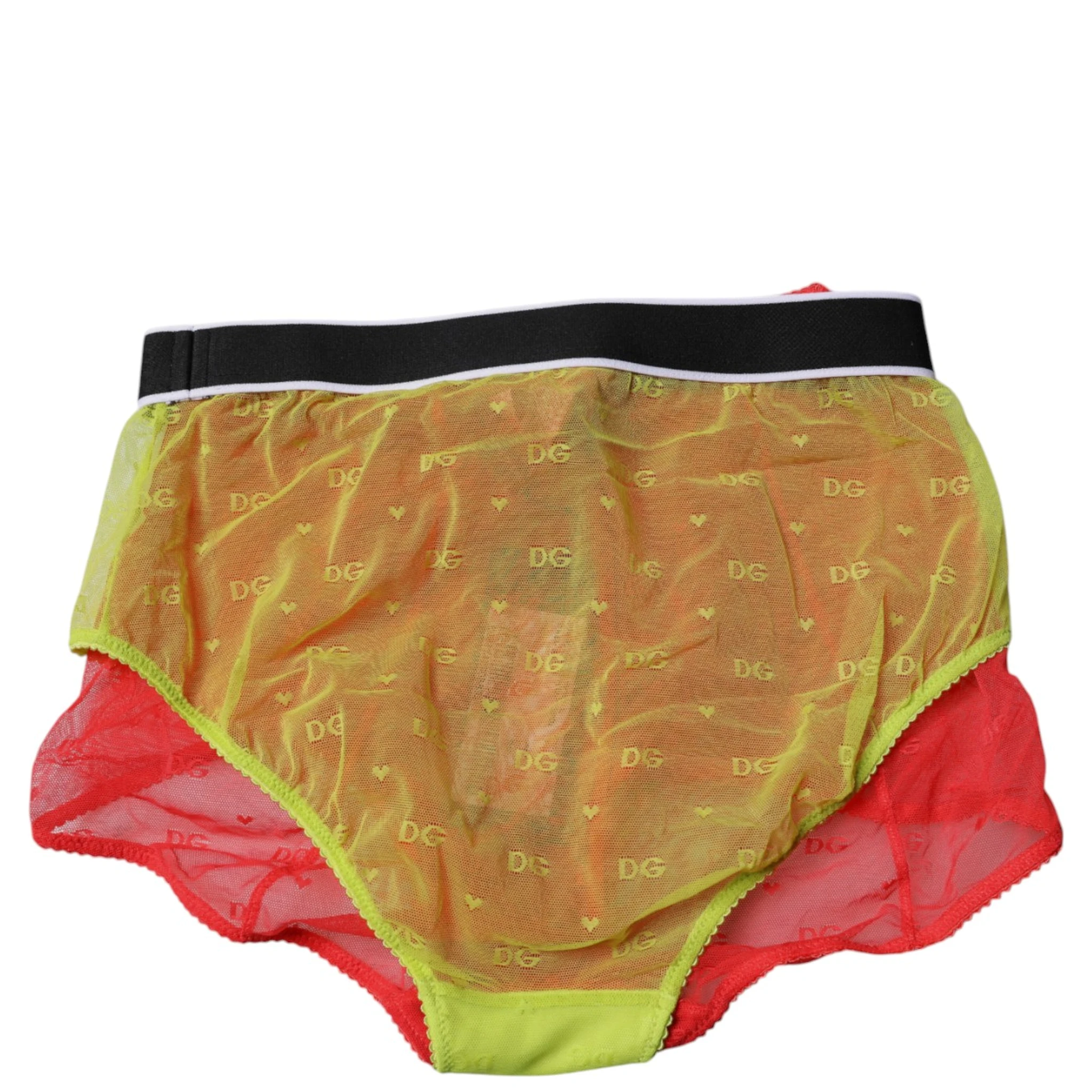 Red Yellow Tulle Mid Waist Panty Underwear