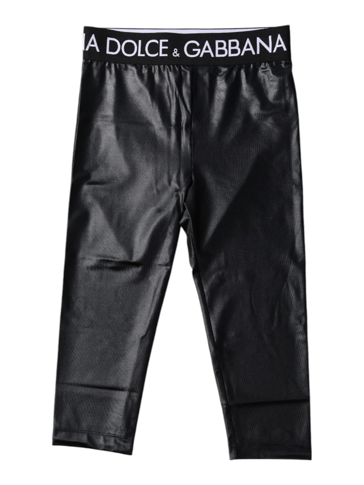 Black Logo Nylon Cropped Tights Pants Underwear alternative