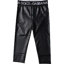 Black Logo Nylon Cropped Tights Pants Underwear