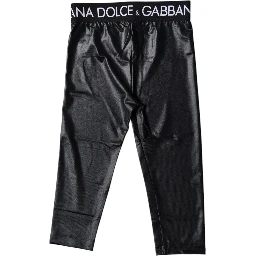 Black Logo Nylon Cropped Tights Pants Underwear