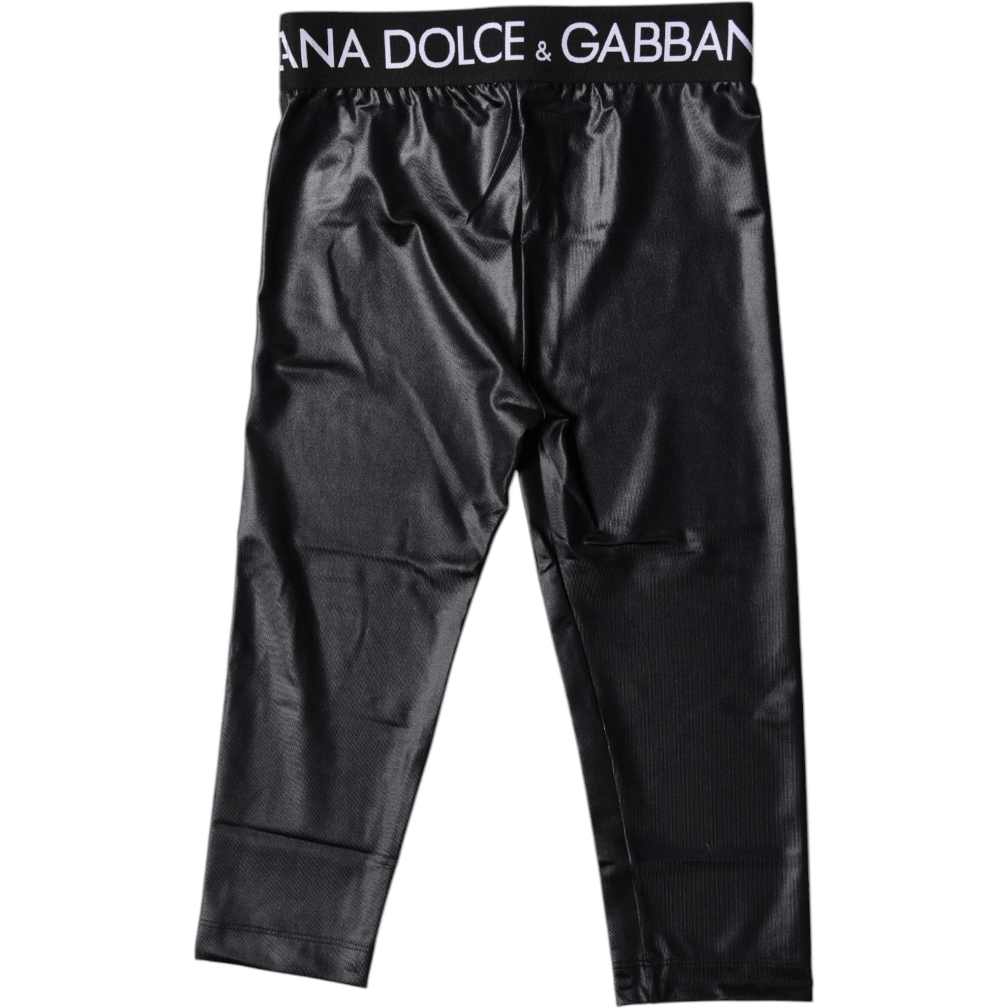 Black Logo Nylon Cropped Tights Pants Underwear