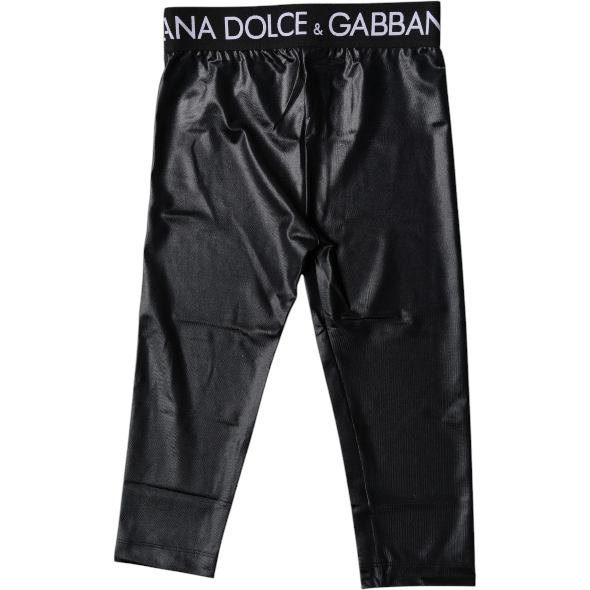 Black Logo Nylon Cropped Tights Pants Underwear