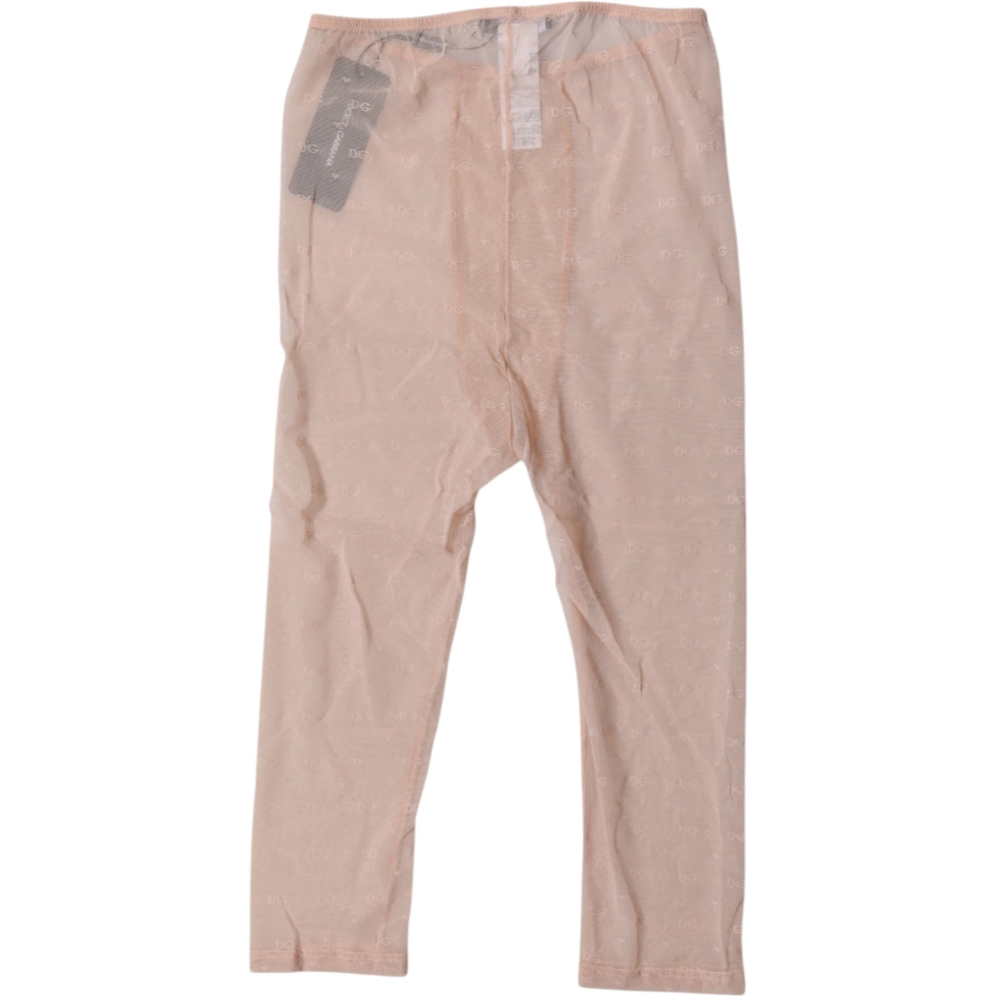 Beige Logo Lace Lingerie Cropped Tights Underwear