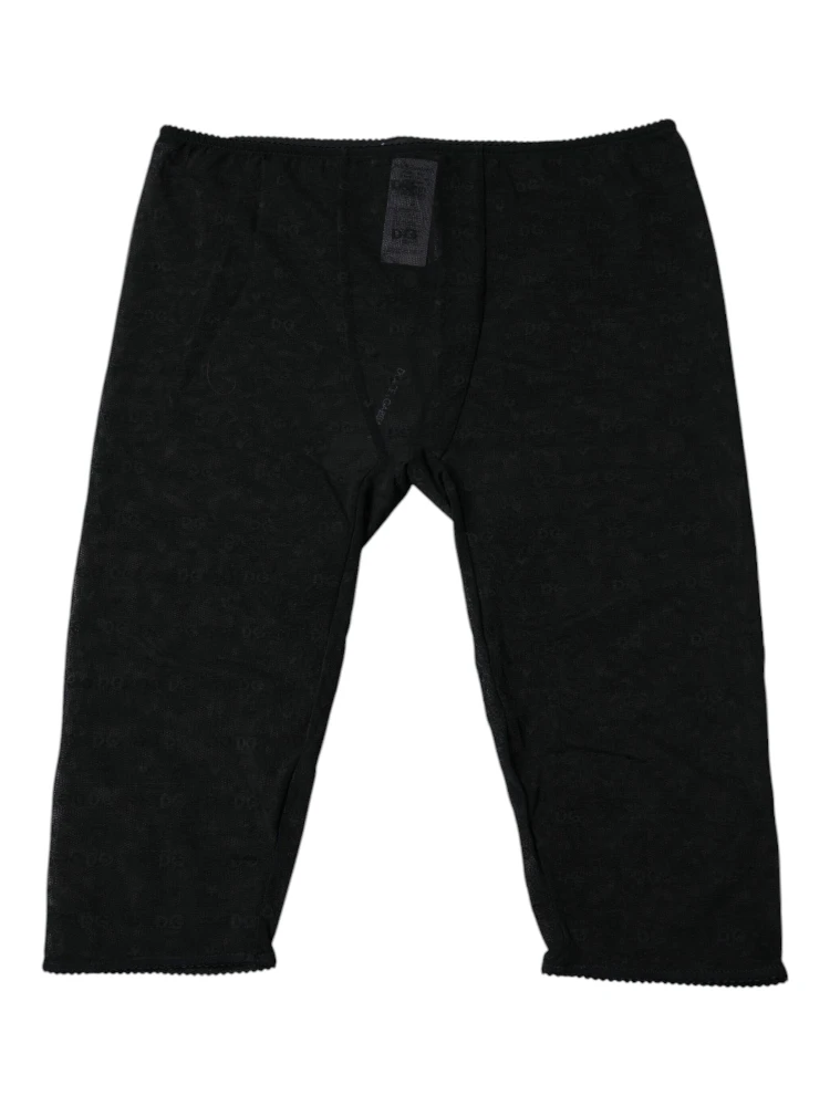 Black Logo Lace Lingerie Cropped Tight Underwear