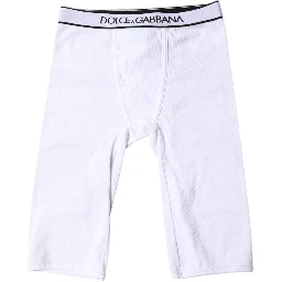 White Logo Cotton Cropped Tights Underwear