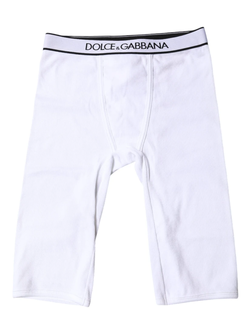 White Logo Cotton Cropped Tights Underwear