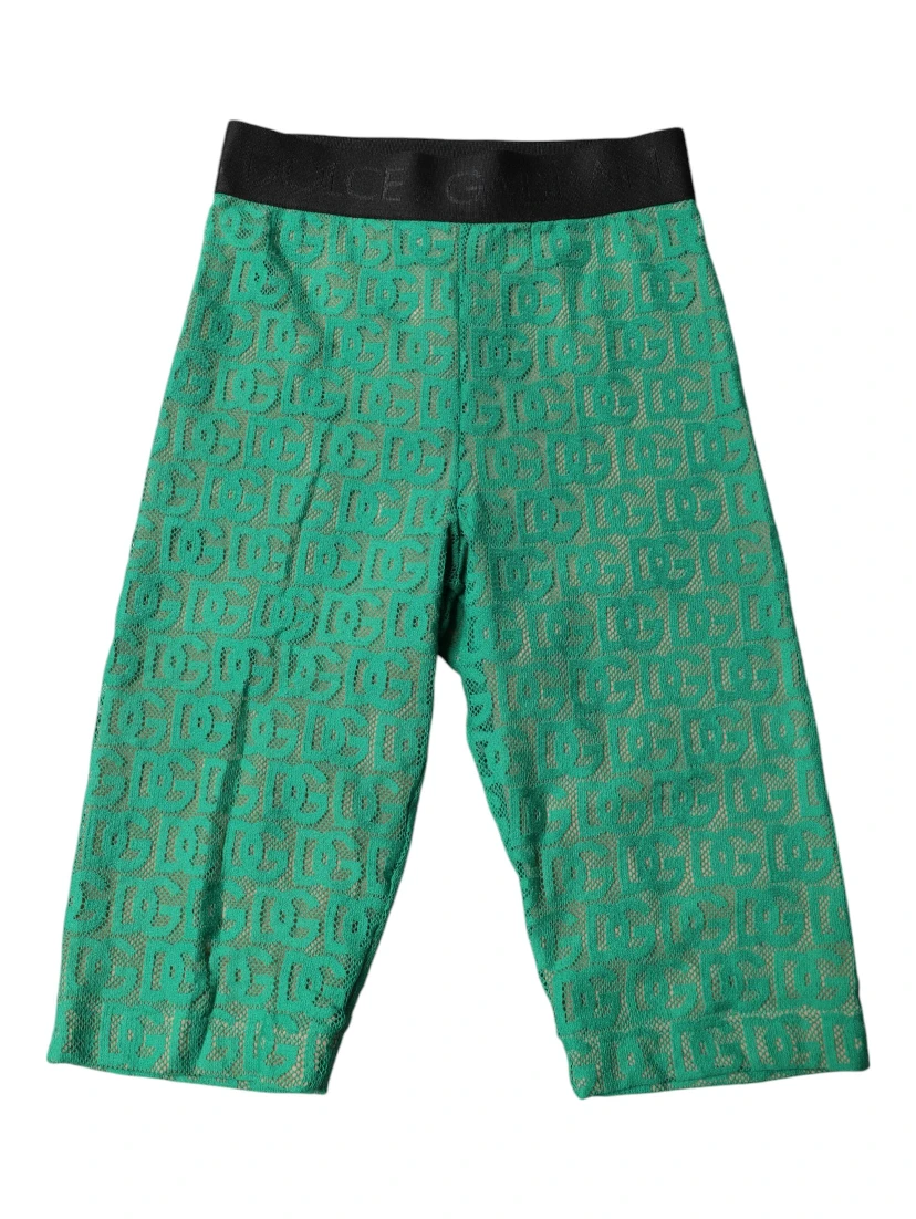Green Logo Monogram Cropped Tights Underwear