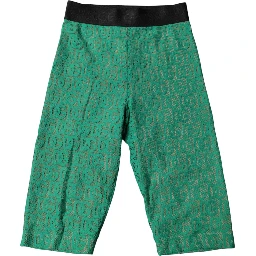 Green Logo Monogram Cropped Tights Underwear