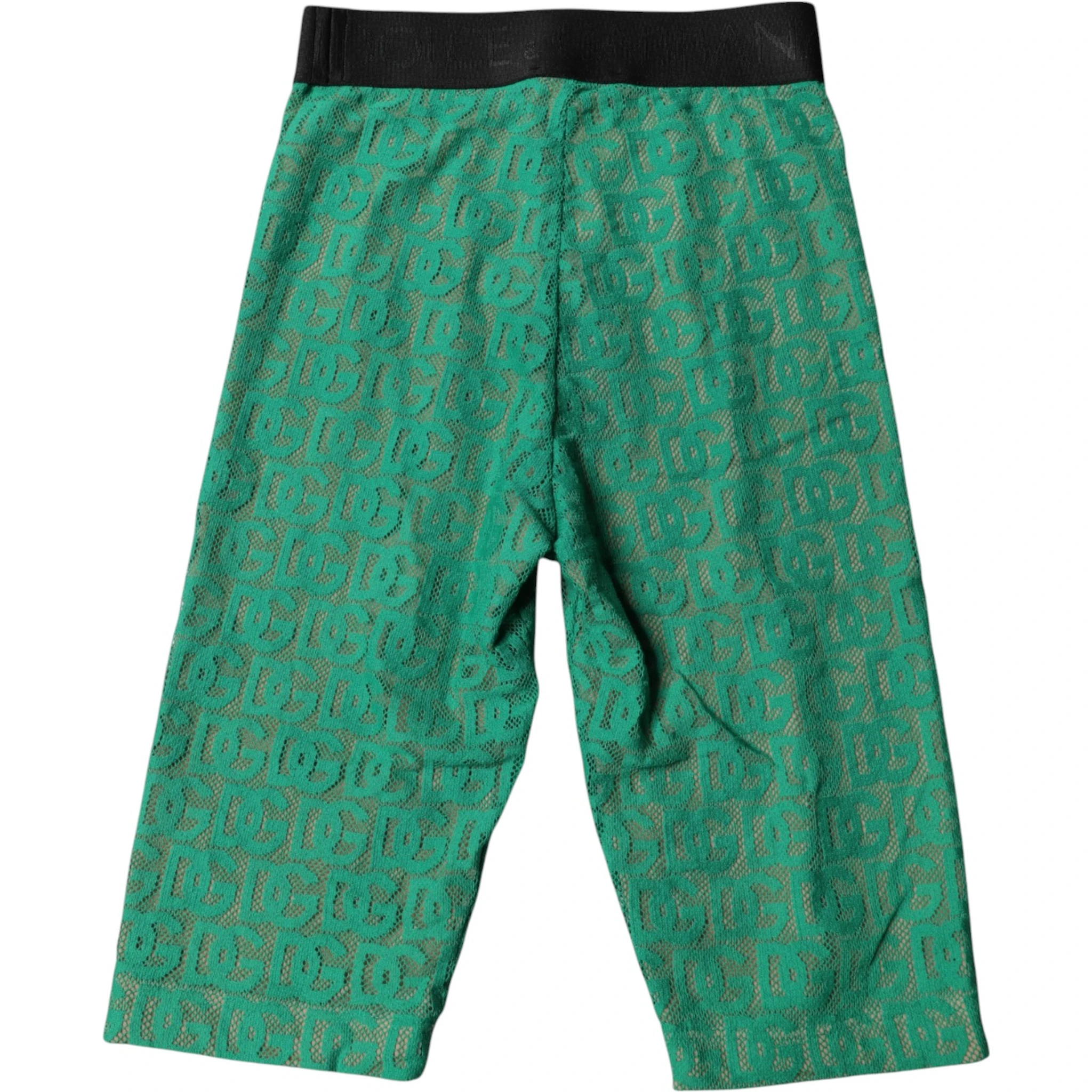 Green Logo Monogram Cropped Tights Underwear