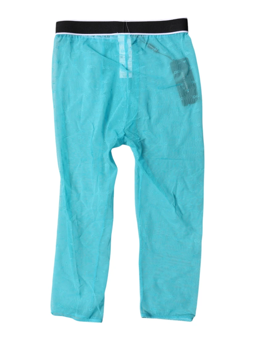 Light Blue DG Logo Nylon Cropped Tights Underwear