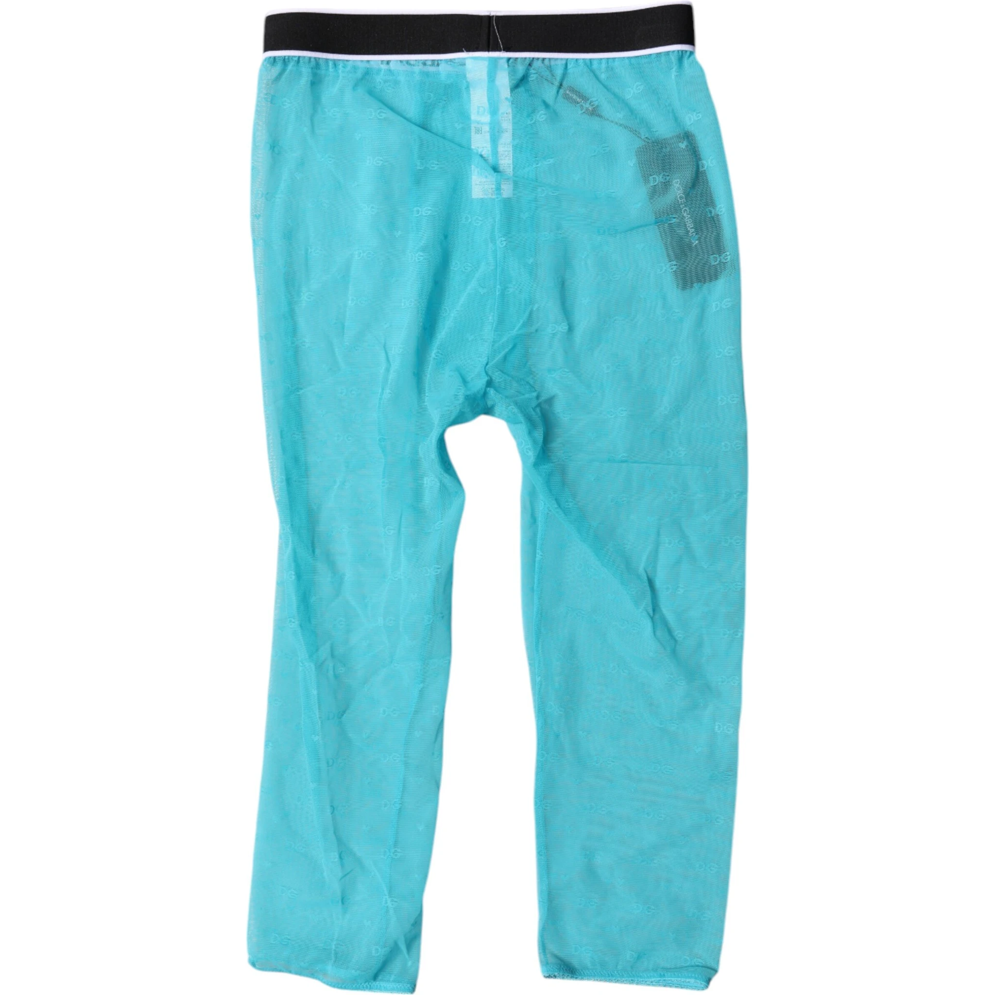 Light Blue DG Logo Nylon Cropped Tights Underwear