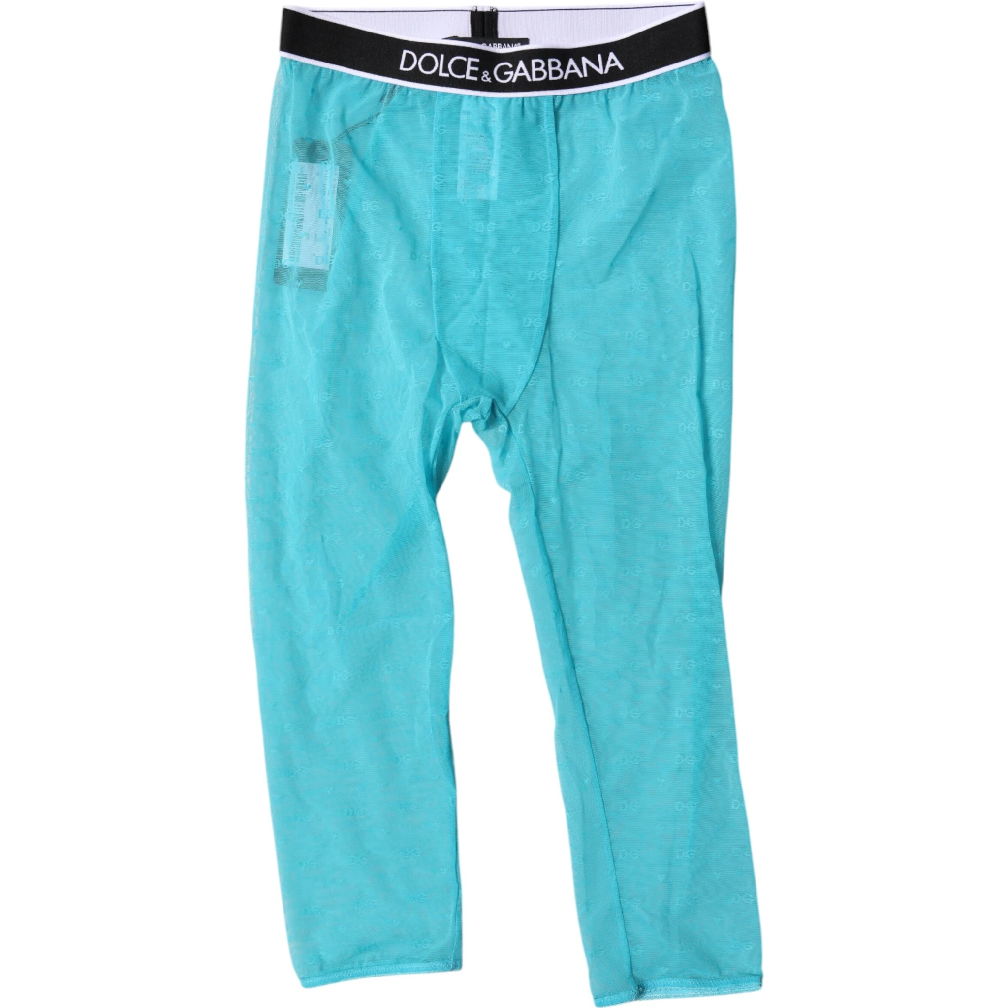 Light Blue DG Logo Nylon Cropped Tights Underwear