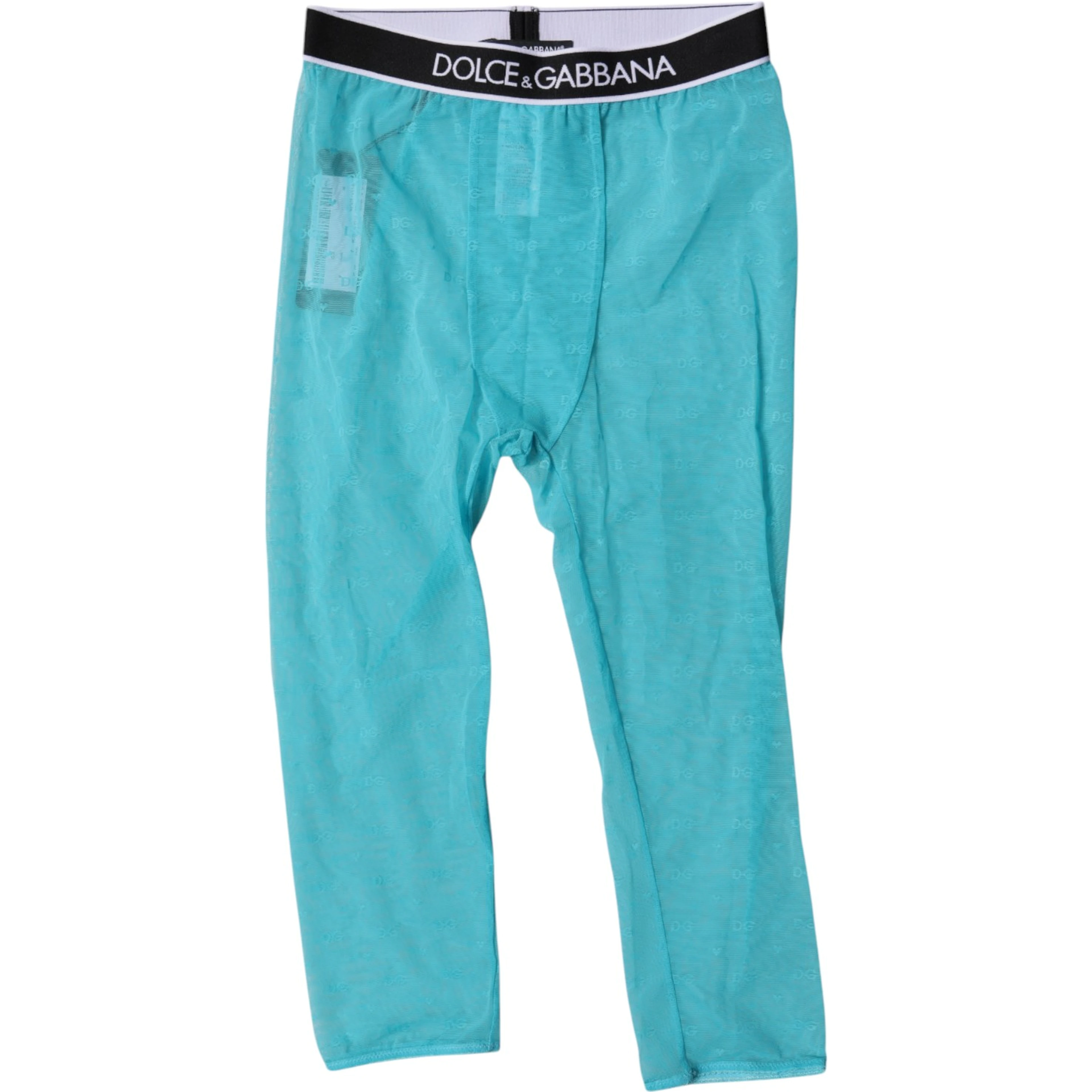 Light Blue DG Logo Nylon Cropped Tights Underwear