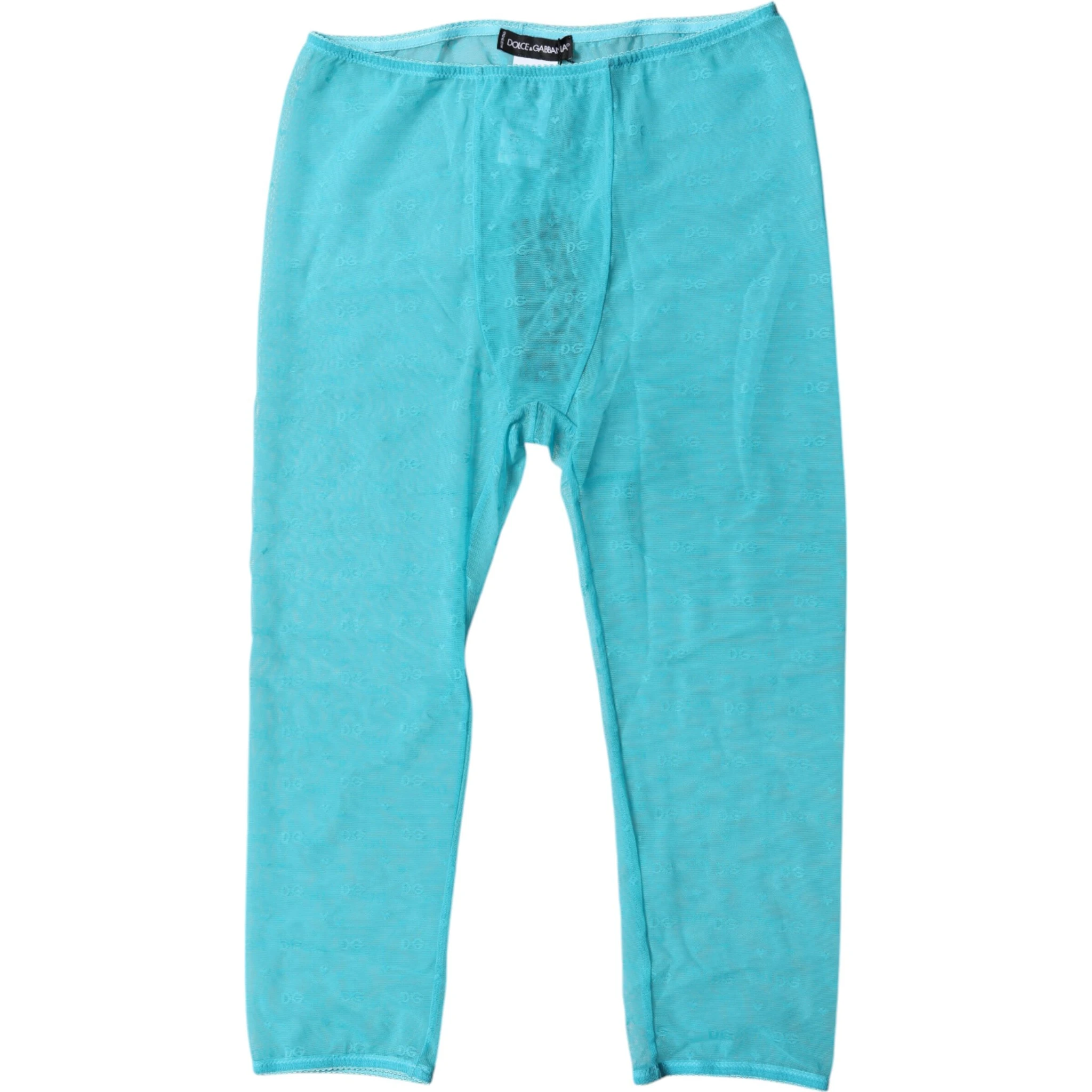 Blue Logo Lace Lingerie Cropped Tight Underwear