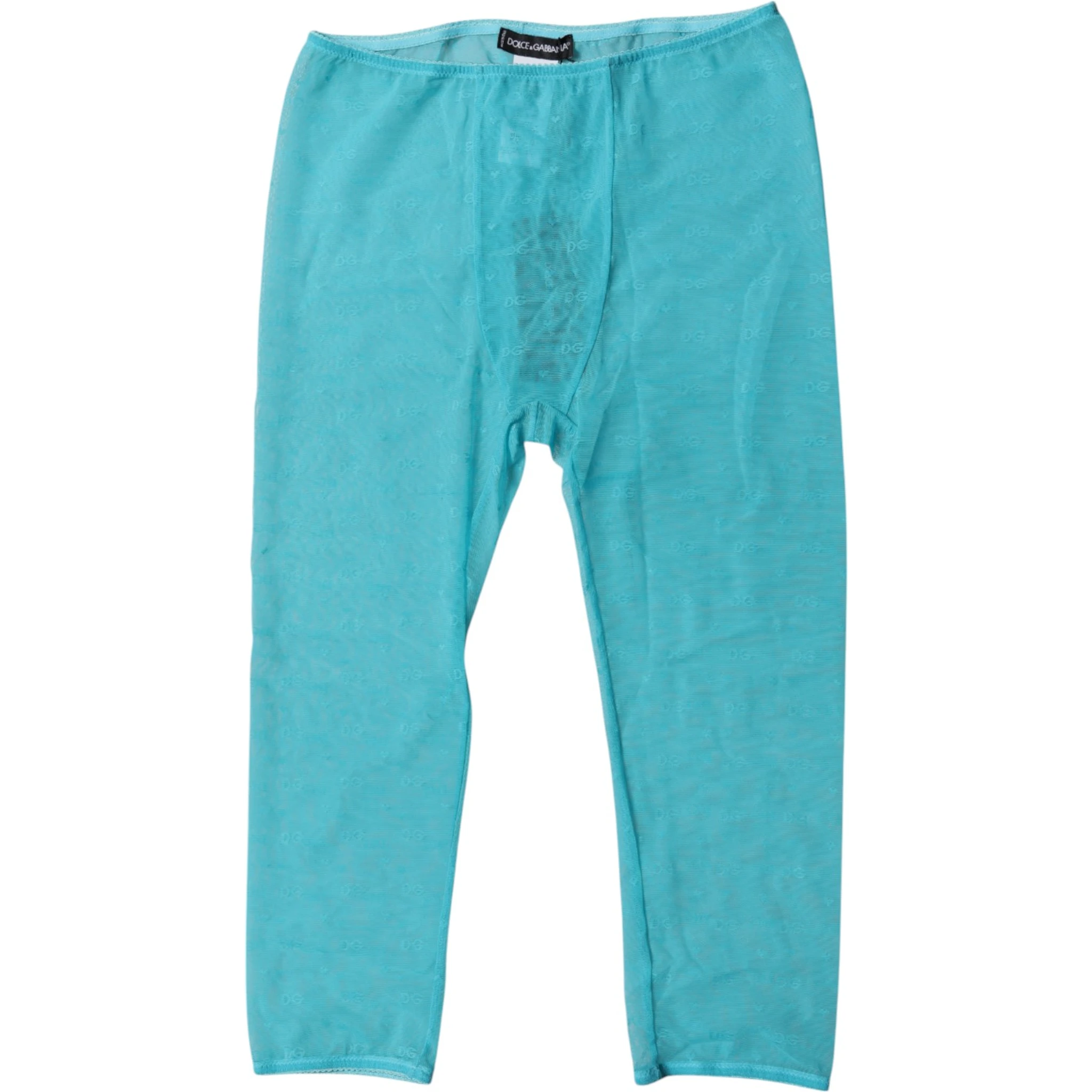 Blue Logo Lace Lingerie Cropped Tight Underwear