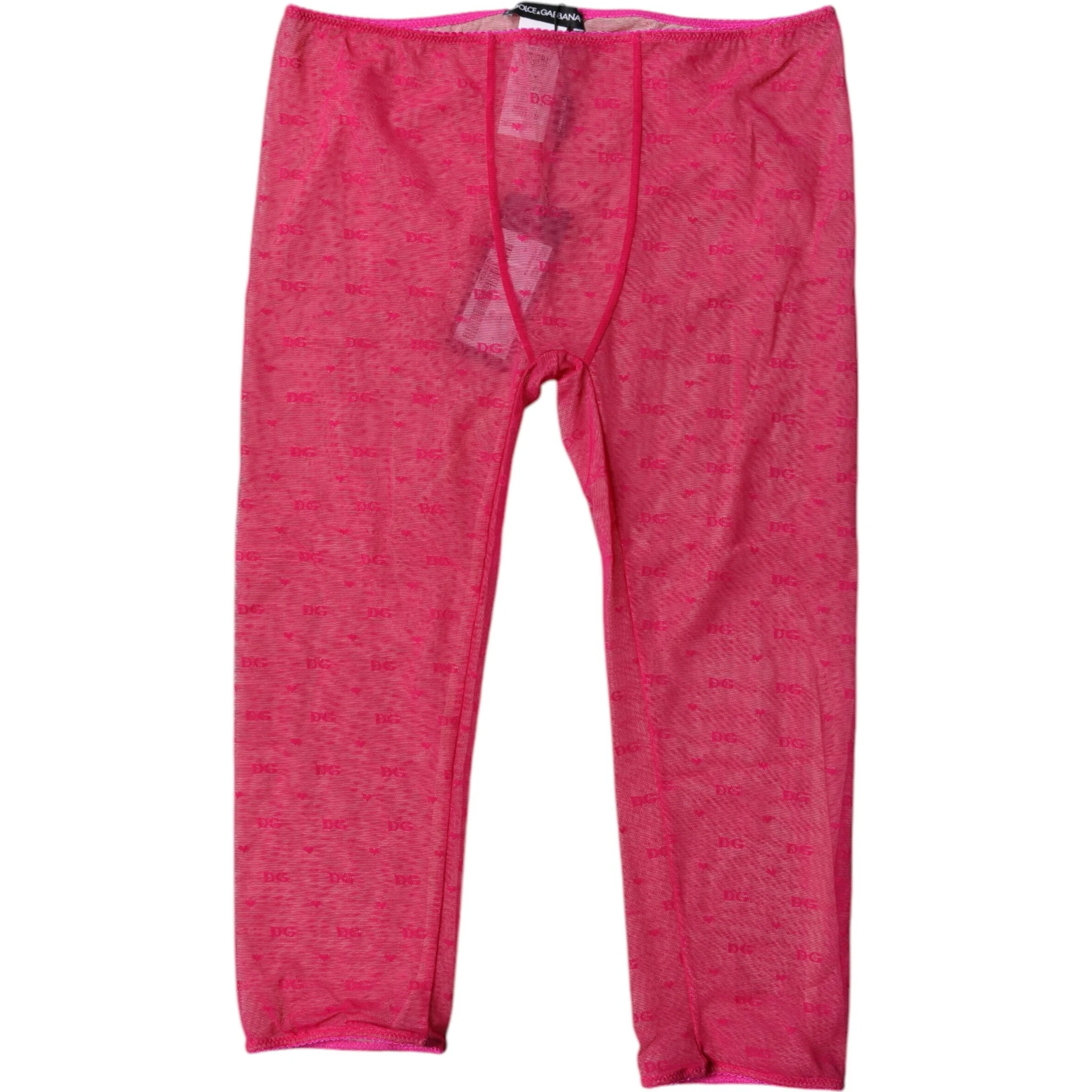 Fuchsia Logo Lace Lingerie Cropped Tight Underwear