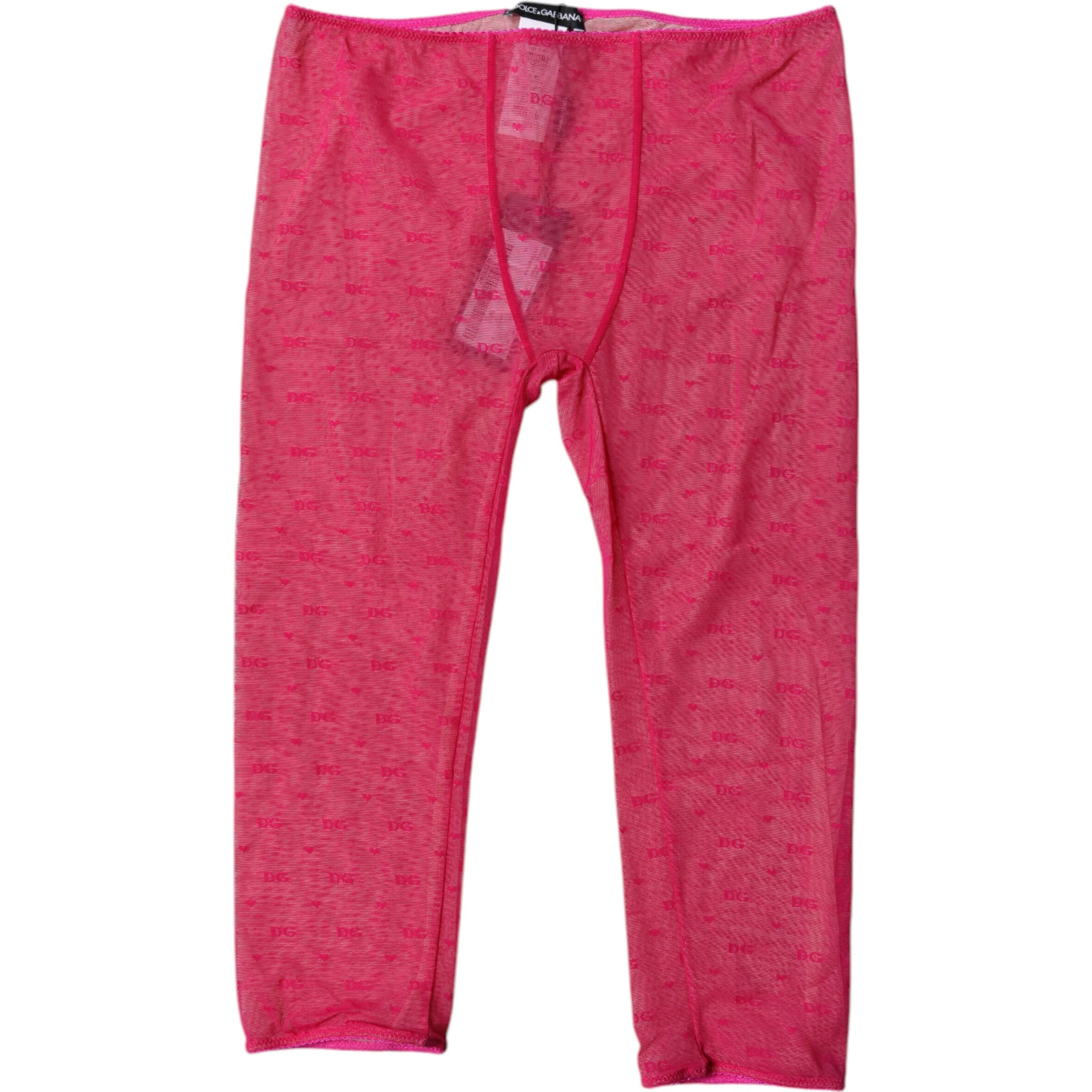 Fuchsia Logo Lace Lingerie Cropped Tight Underwear
