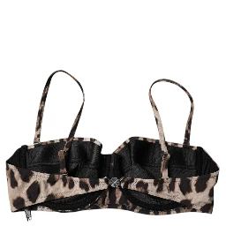 Brown Leopard Nylon Balconcino Bra Underwear