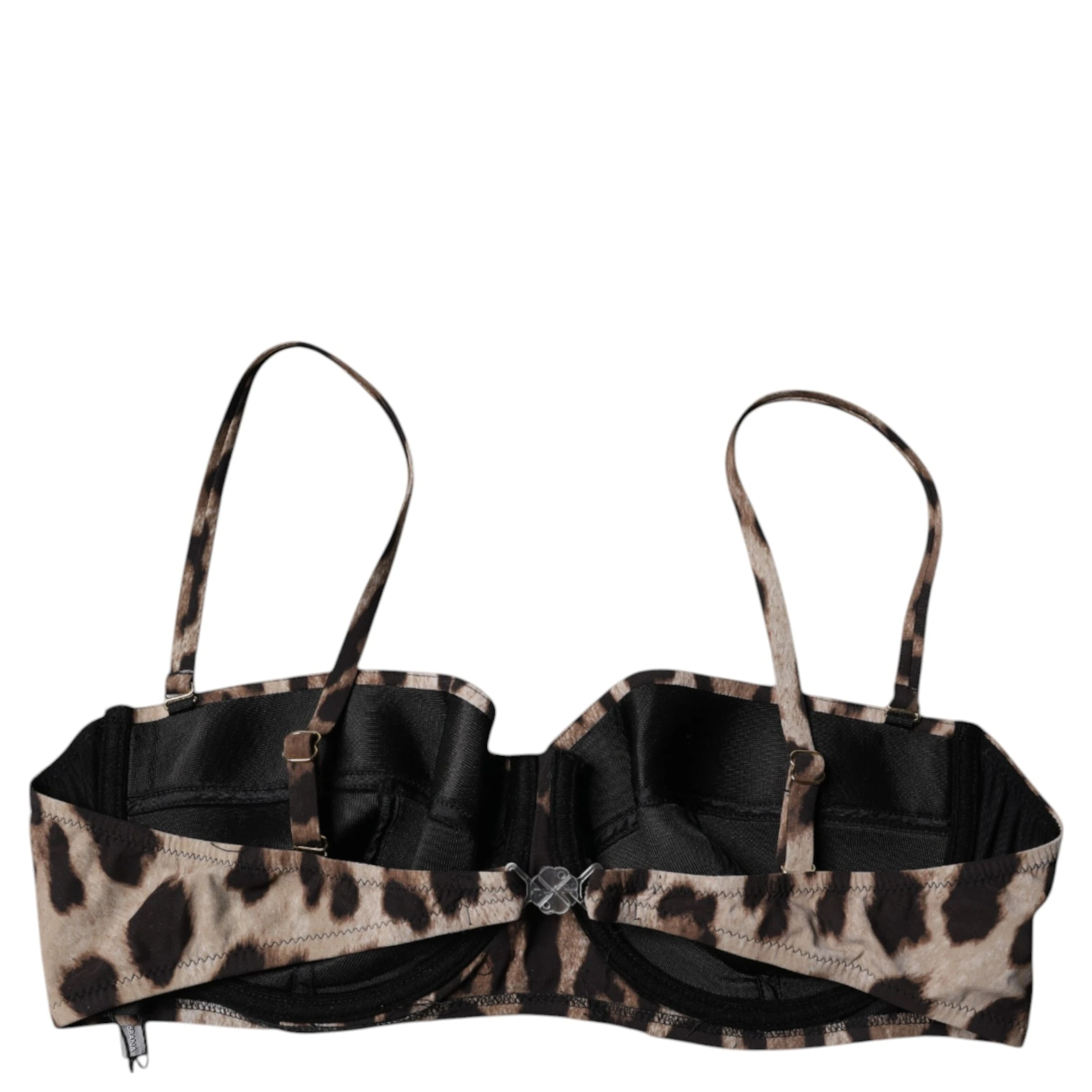 Brown Leopard Nylon Balconcino Bra Underwear