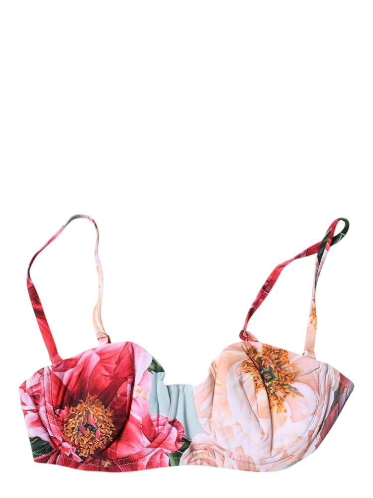 Multicolor Floral Padded Balconette Bra Underwear