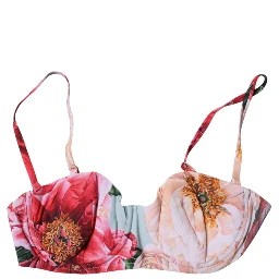 Multicolor Floral Padded Balconette Bra Underwear