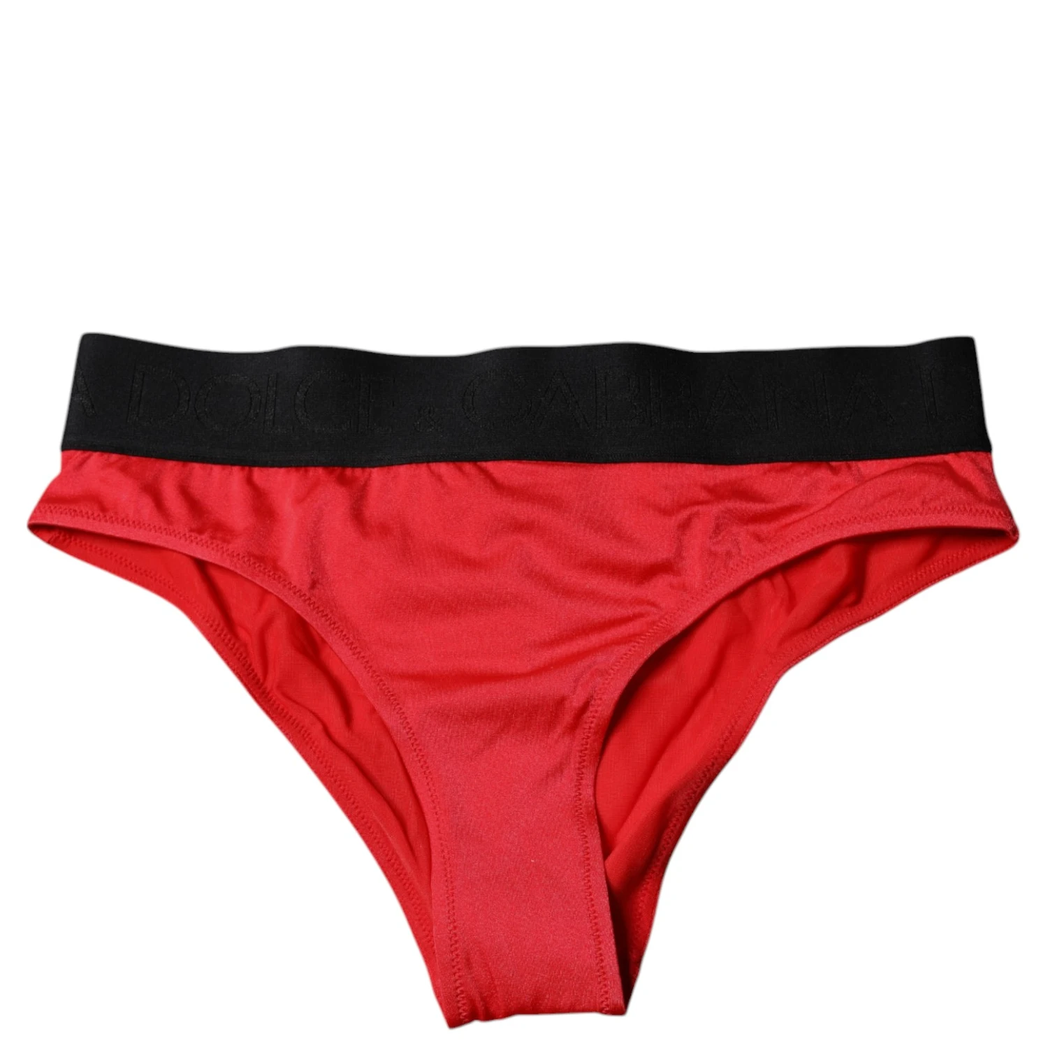 Red Nylon Stretch Mid Waist Panty Underwear