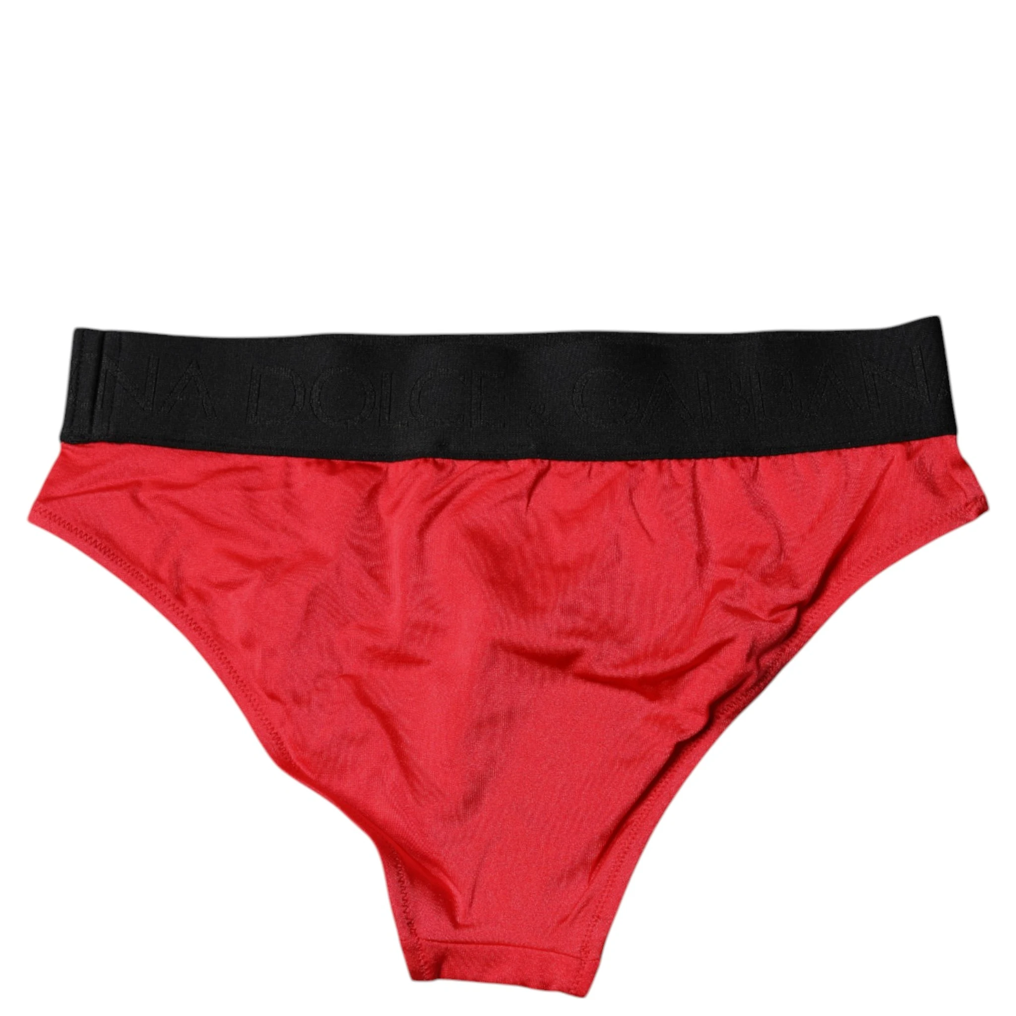 Red Nylon Stretch Mid Waist Panty Underwear