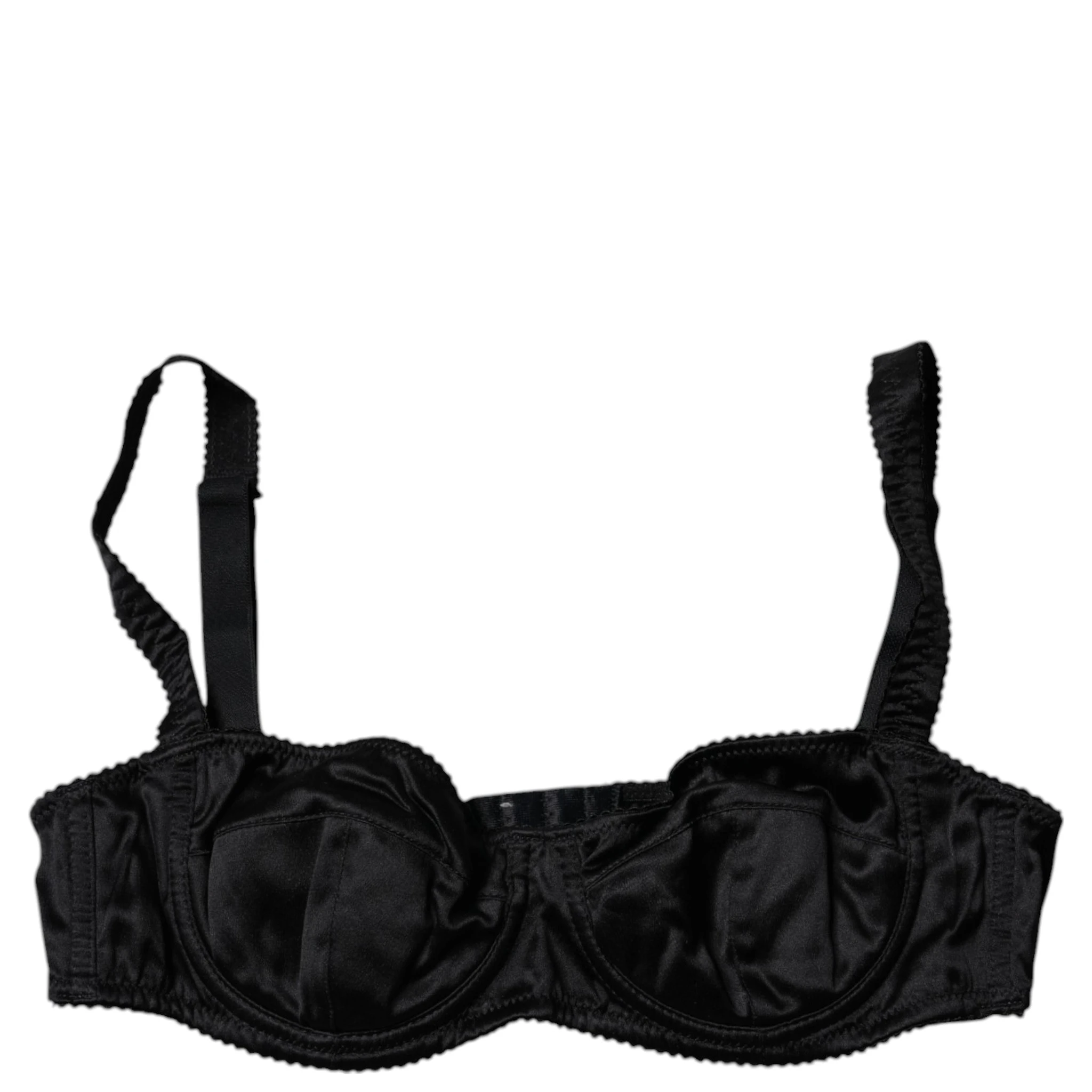 Black Silk Stretch Balconette Brassiere Underwear