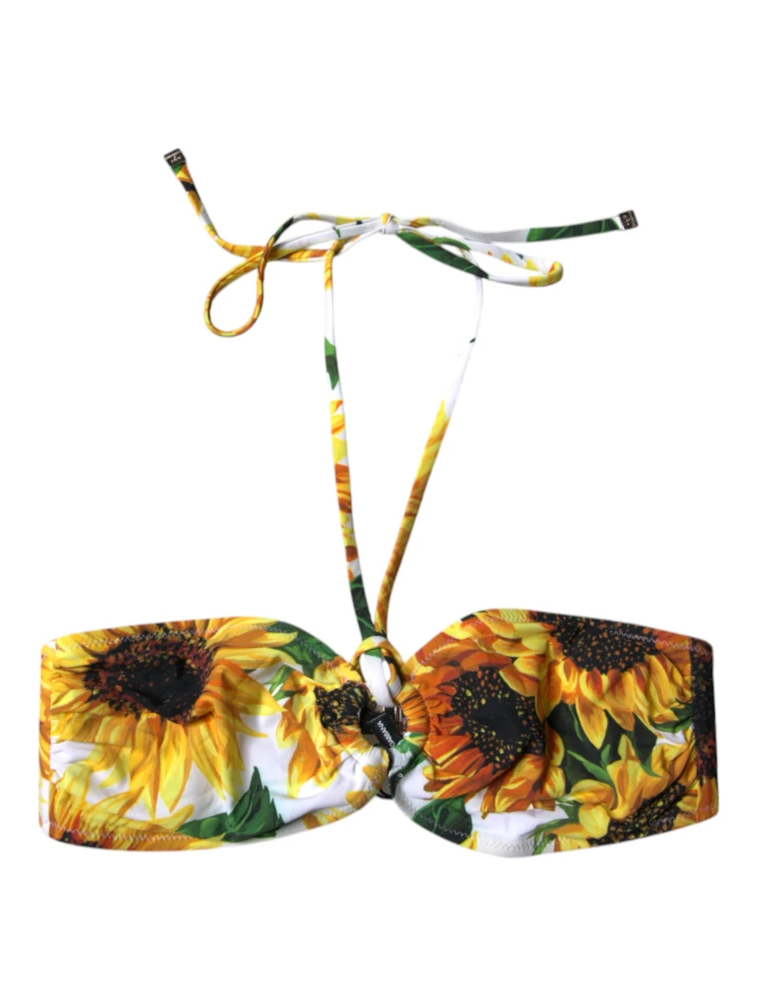 Multicolor Floral Halter Beachwear Bikini Top Swimwear