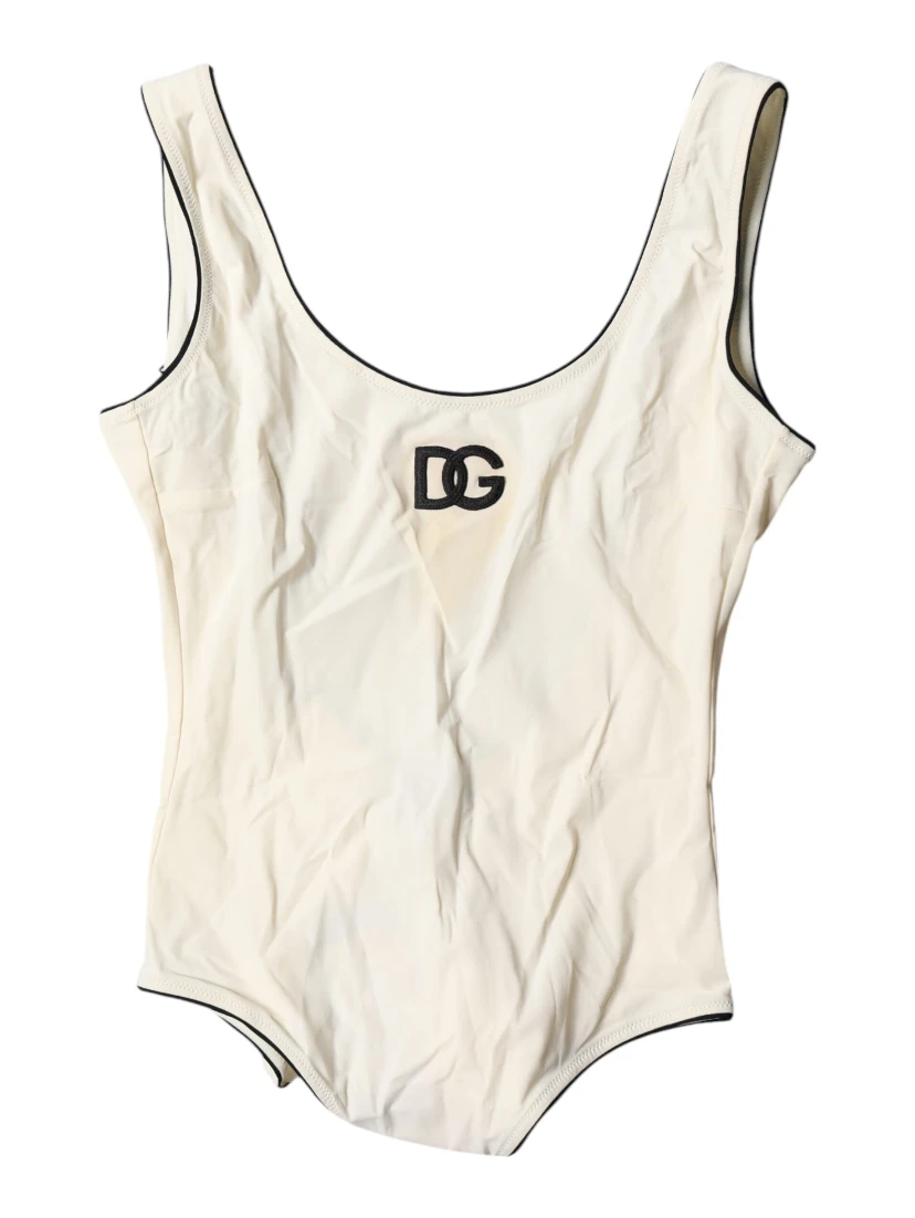 White Black Logo One Piece Beachwear Swimwear