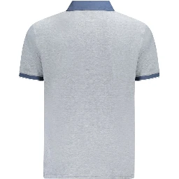 Blue Cotton Polo Shirt