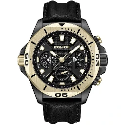 Black Artificial Leather Sport Watch