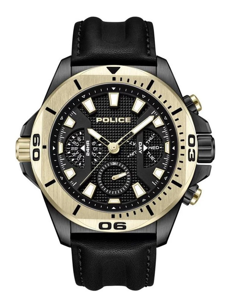 Black Artificial Leather Sport Watch