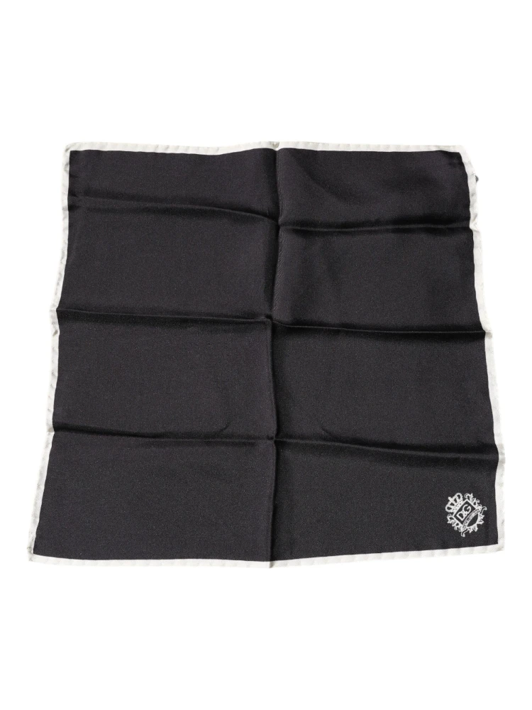 Black Crown Logo Square Handkerchief Scarf