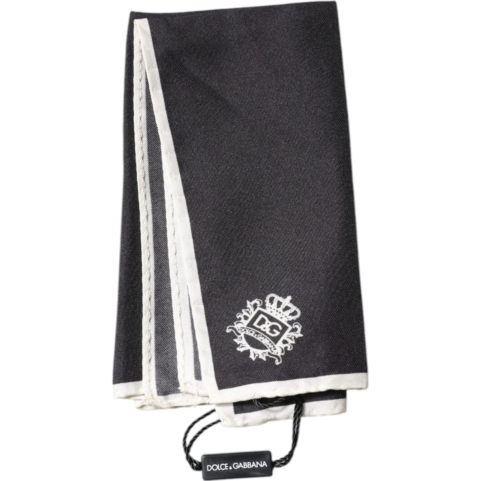 Black Crown Logo Square Handkerchief Scarf