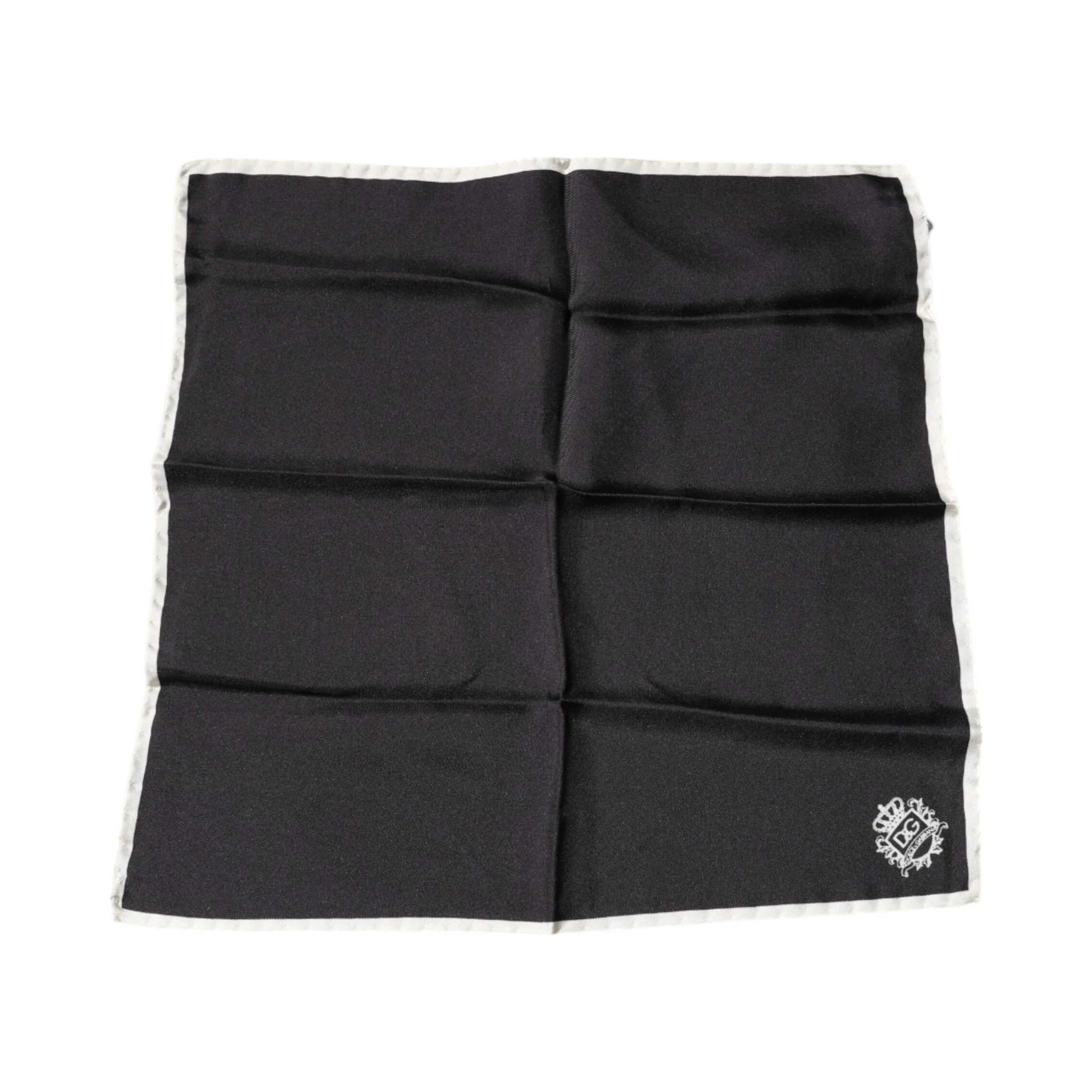 Black Crown Logo Square Handkerchief Scarf