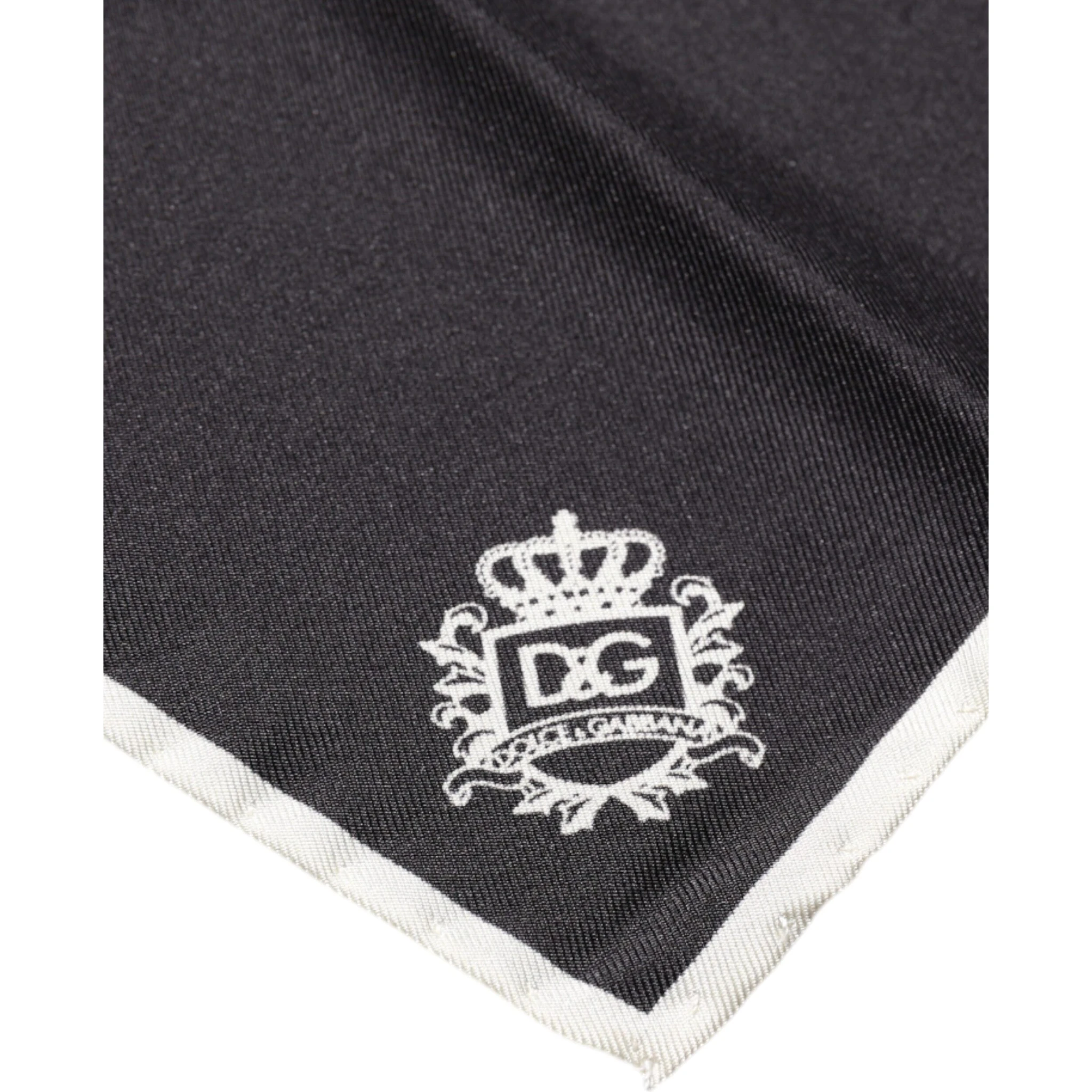 Black Crown Logo Square Handkerchief Scarf
