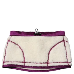 White Purple Cashmere Fleece Neck Warmer Scarf