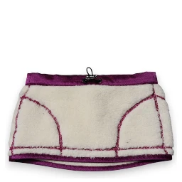 White Purple Cashmere Fleece Neck Warmer Scarf