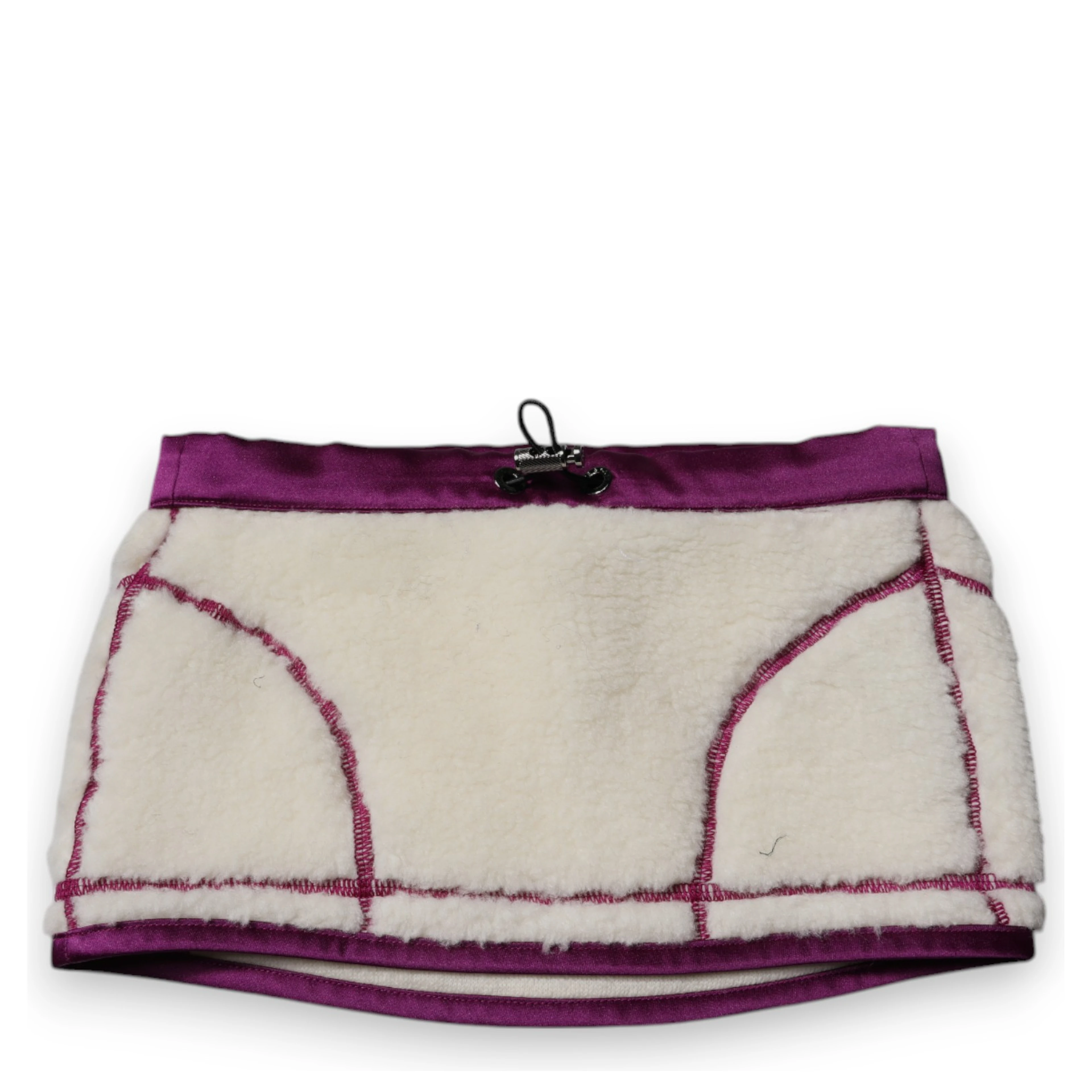 White Purple Cashmere Fleece Neck Warmer Scarf