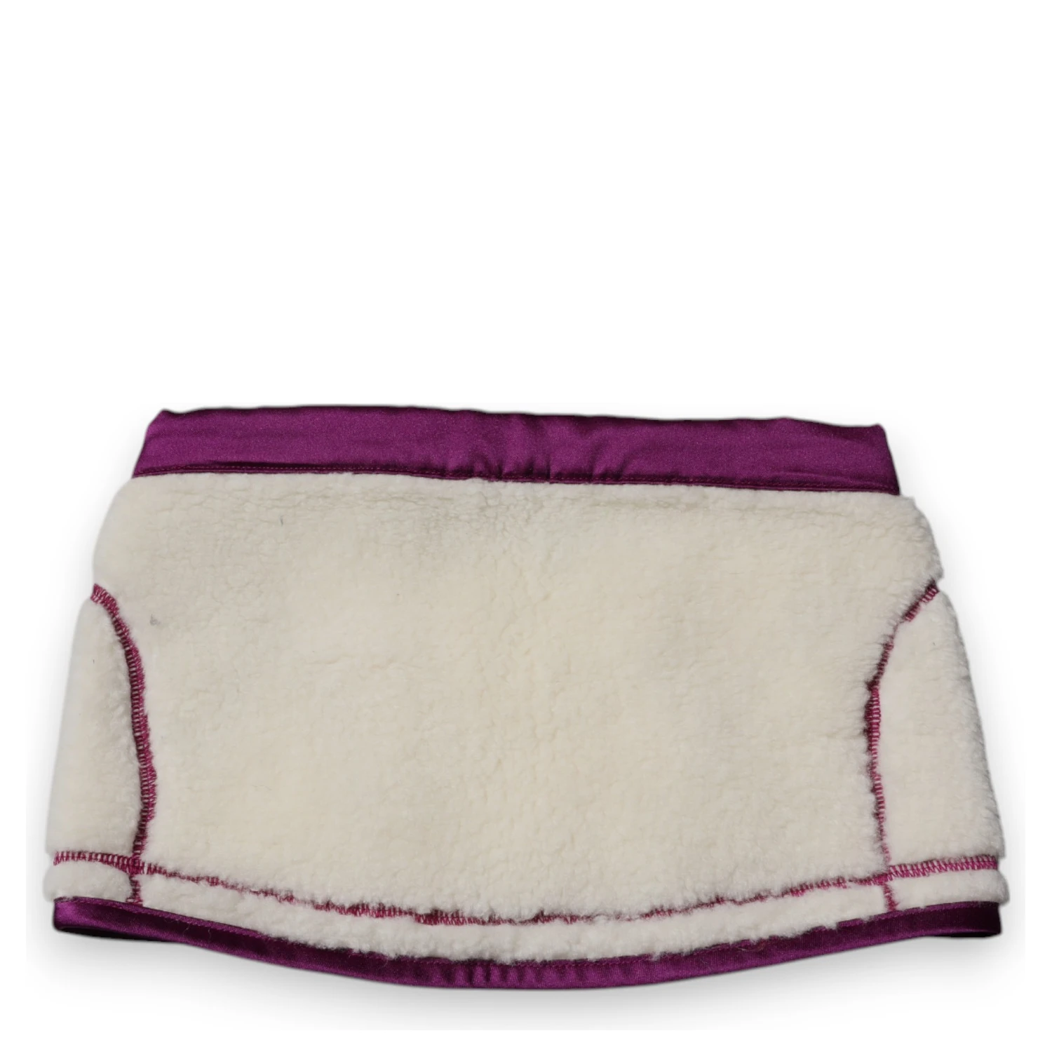 White Purple Cashmere Fleece Neck Warmer Scarf