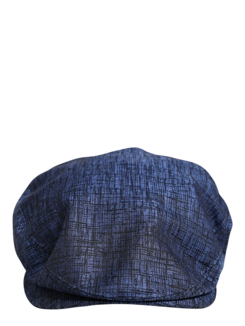 Blue Cotton Stretch Newsboy Hat