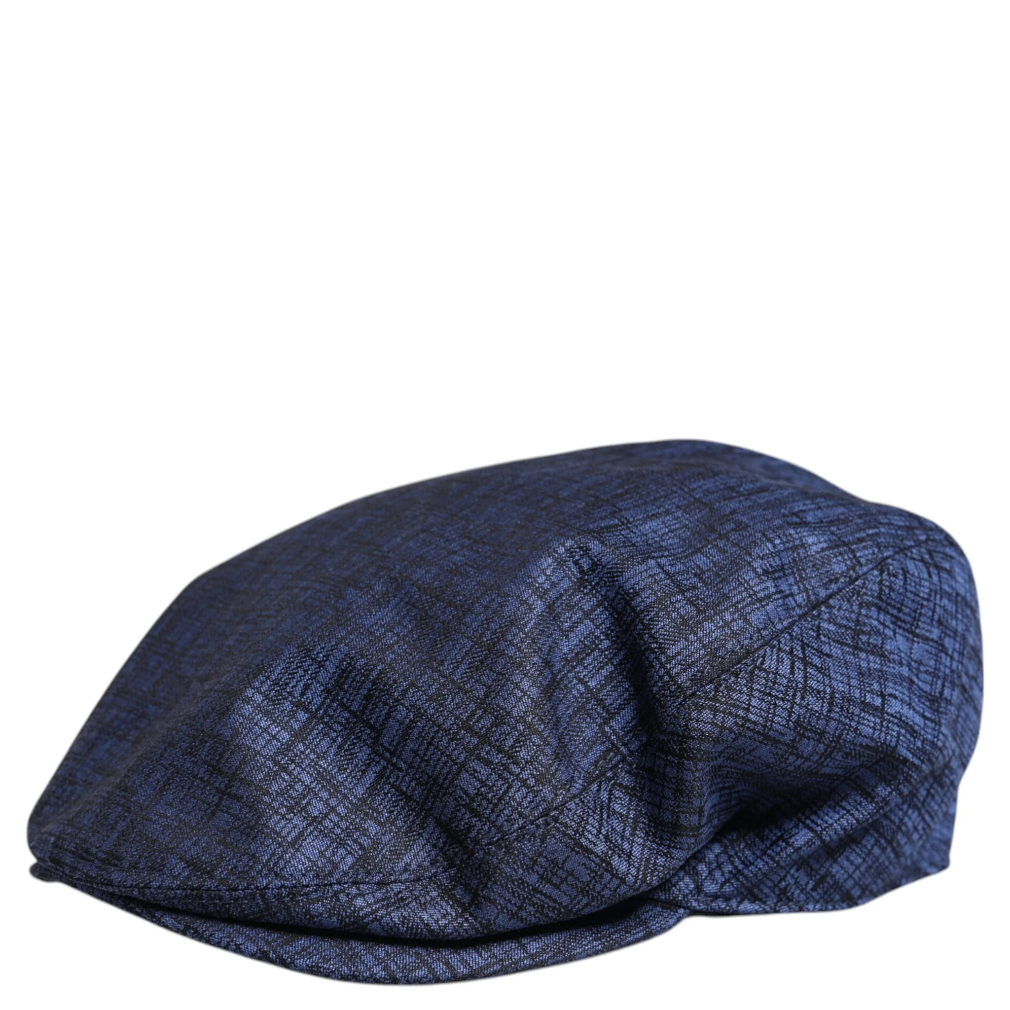 Blue Cotton Stretch Newsboy Hat