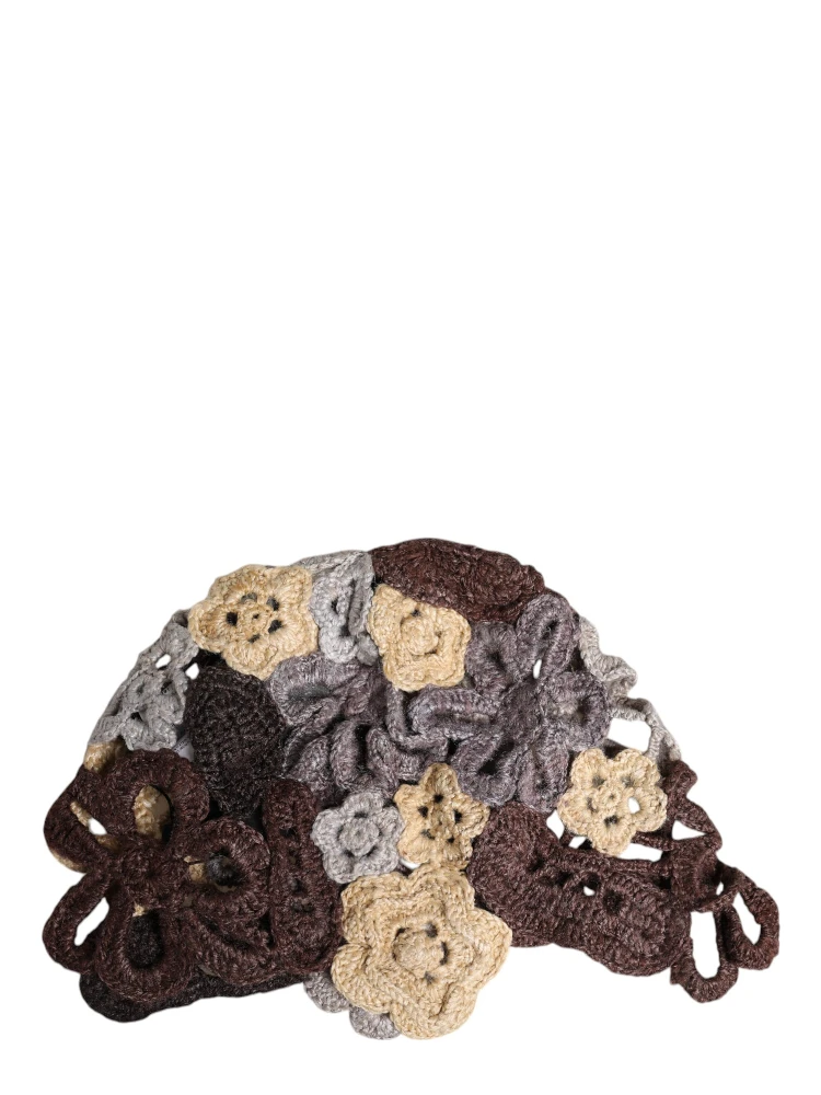 Multicolor Floral Silk Crochet Beanie Hat alternative