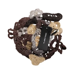 Multicolor Floral Silk Crochet Beanie Hat