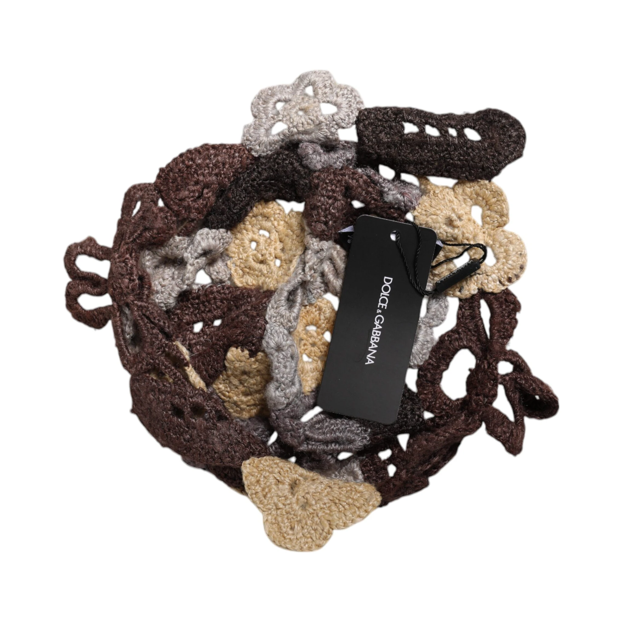 Multicolor Floral Silk Crochet Beanie Hat